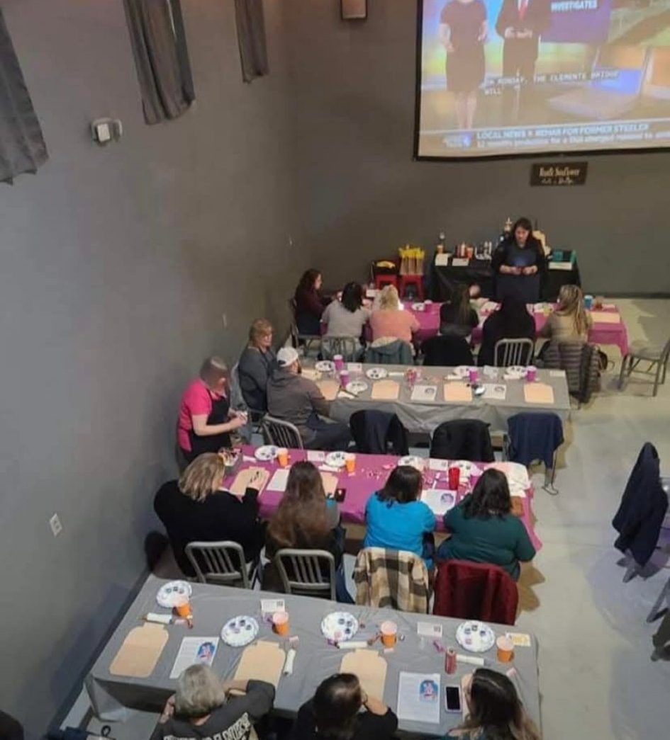 Paint night event in the 6ers event room